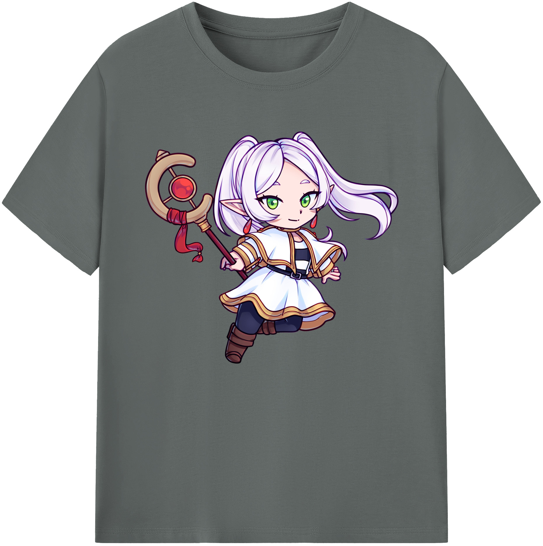 （画像用） 葬送のフリーレン Frieren 綿100％ メンズ半袖Tシャツ｜肌触りやわらか＆通気性